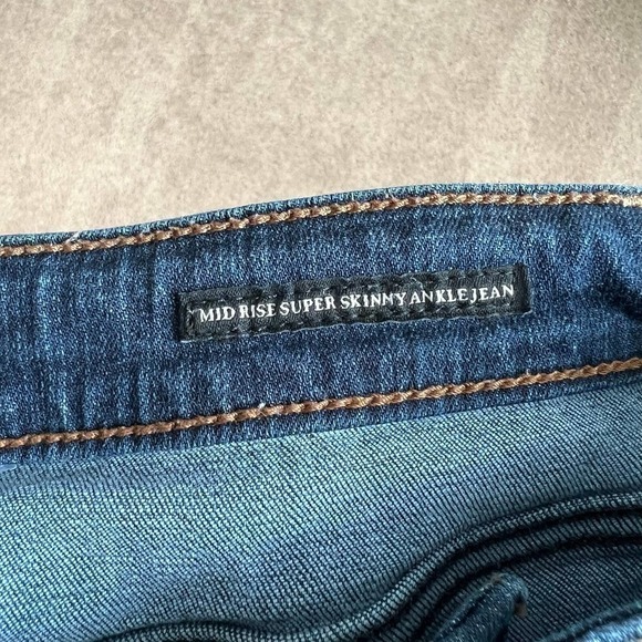 Abercrombie & Fitch Mid Rise Super Skinny Ankle Jeans Distressed Stretch 27P - Picture 7 of 8